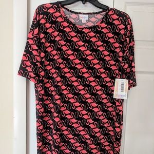 Brand NWT XS LulaRoe Irma -Flamingo Print!